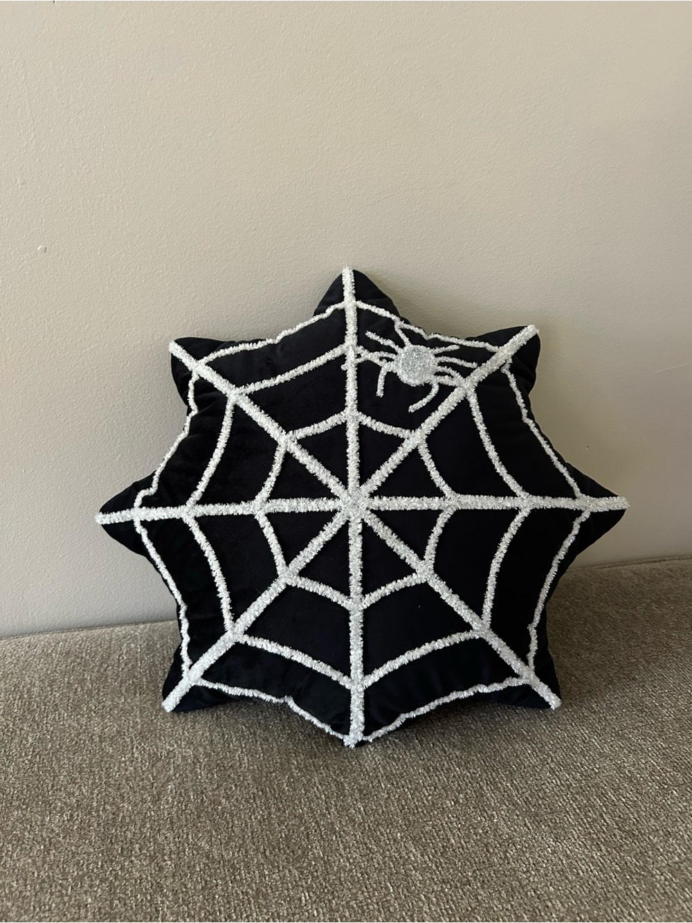 Halloween Black Spider Web Decorative Throw Pillow